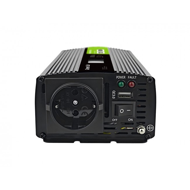 Green Cell Przetwornica napicia PowerInverter LCD 12 V 500W/1000W Przetwornica samochodowa z wywietlaczem - czysty sinus power adapter/inverter Auto Black Green Cell Przetwornica napicia PowerInverter LCD 12 V 500W/1000W Przetwornica samochodowa z wywietlaczem - czysty sinus power adapter/inverter Auto Black