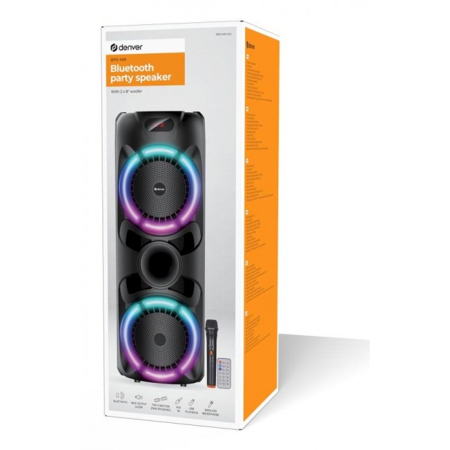 Denver BPS-459 Bluetooth Speaker max power 2x200W Denver BPS-459 Bluetooth Speaker max power 2x200W