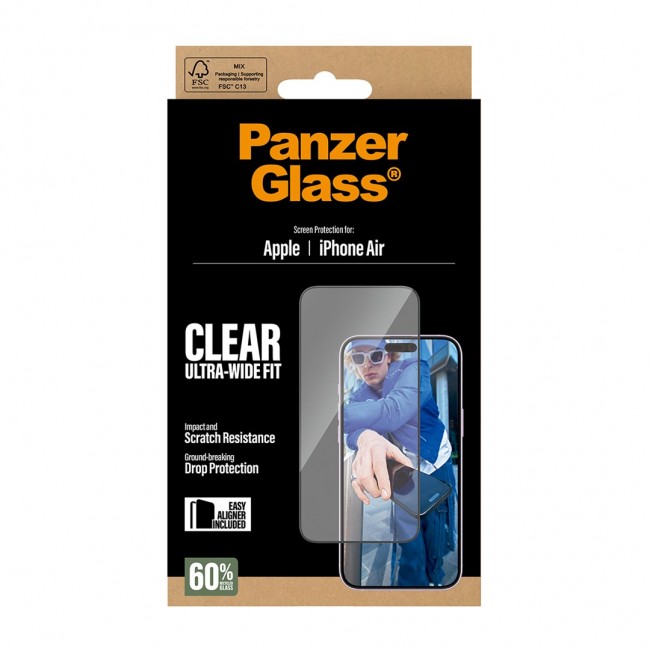 PanzerGlass Screen Protector iPhone Air | Ultra-Wide Fit w. EasyAligner Clear screen protector Apple 1 pc(s) PanzerGlass Screen Protector iPhone Air | Ultra-Wide Fit w. EasyAligner Clear screen protector Apple 1 pc(s)