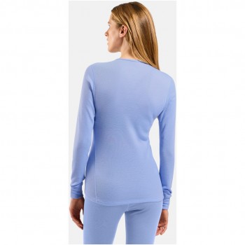 Bielizna termoaktywna z d ugim rękawem Odlo BL TOP crew neck l/s ACTIVE WARM niebieska S