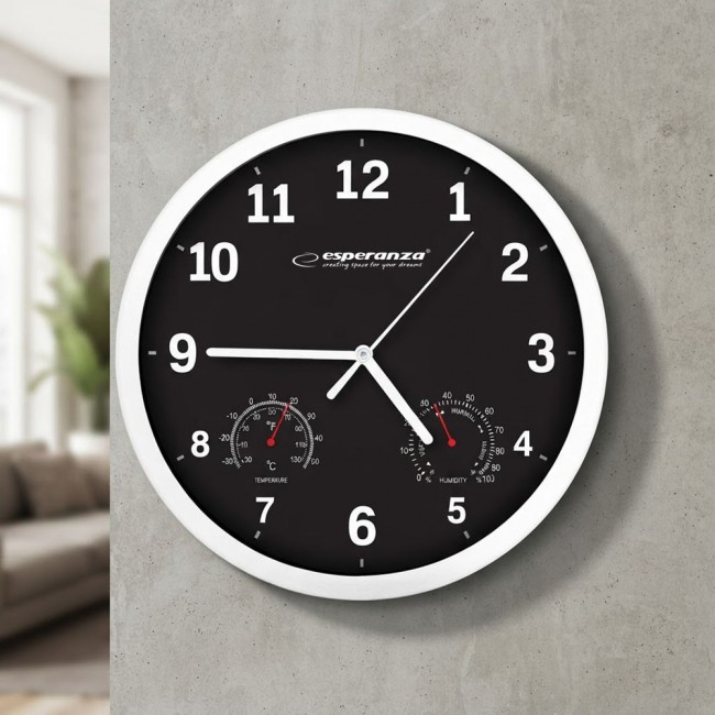 Esperanza EHC016K Mechanical wall clock Round Black
