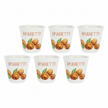 LA PORCELLANA BIANCA LIQUORELLI Set of 6 amaretto glasses 75 ml