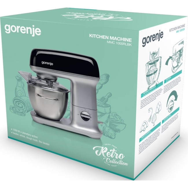 Gorenje MMC1000RLBK food processor 1000 W 4.5 L Black, Metallic