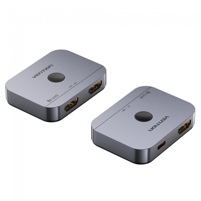 Vention 2-Port Bi-Directional 8K HDMI Switcher Gray Aluminium Alloy Type Vention 2-Port Bi-Directional 8K HDMI Switcher Gray Aluminium Alloy Type