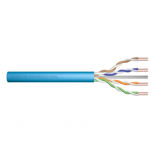 DIGITUS Cat.6A, U/UTP, B2ca, AWG 23/1, LSOH, 100m, blue installation cable