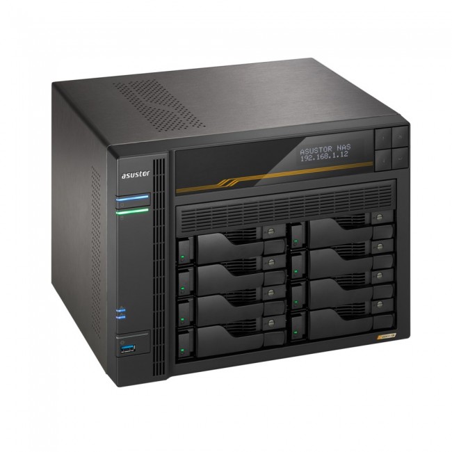 Asustor LOCKERSTOR 8 Gen3 NAS Desktop AMD Ryzen V3C14 16 GB DDR5 ADM Black