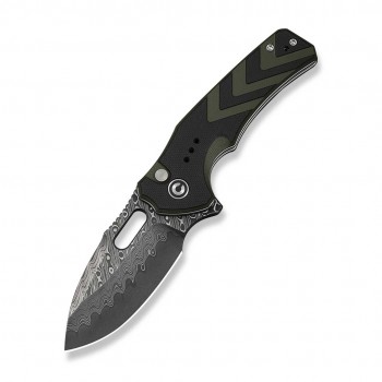 N CIVIVI Vexron Damast G10 Milled Black & Green