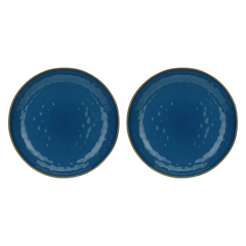 Set of 2 Concerto Blu Avio Round Bowls - Navy Blue, 30 cm