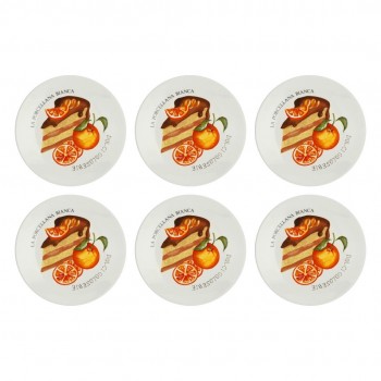 LA PORCELLANA BIANCA GOLOSERIE Set of 6 cake plates 17.5 cm