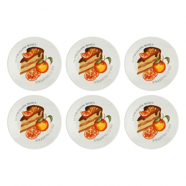 LA PORCELLANA BIANCA GOLOSERIE Set of 6 cake plates 17.5 cm LA PORCELLANA BIANCA GOLOSERIE Set of 6 cake plates 17.5 cm