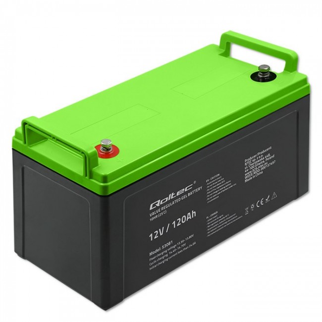 Qoltec 53081 Gel battery | 12V | 120AH Qoltec 53081 Gel battery | 12V | 120AH