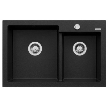 Pyramis Diplos (79X51) 1 3/4B 070058801 carbon 2-bowl granite sink