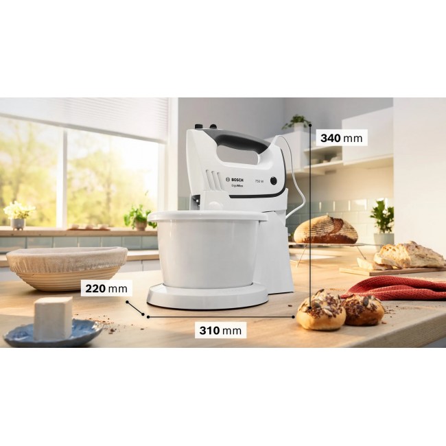 Bosch MFQ37490 mixer Hand mixer 750 W Grey, White Bosch MFQ37490 mixer Hand mixer 750 W Grey, White