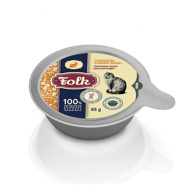 FOLK Traditional Polish delicious rabbit - wet cat food - 85g