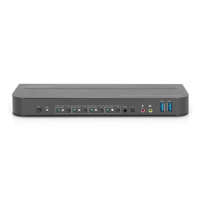 Digitus KVM Switch, 4-Port, 4K60Hz, 4 x DP in, 1 x DP/HDMI out