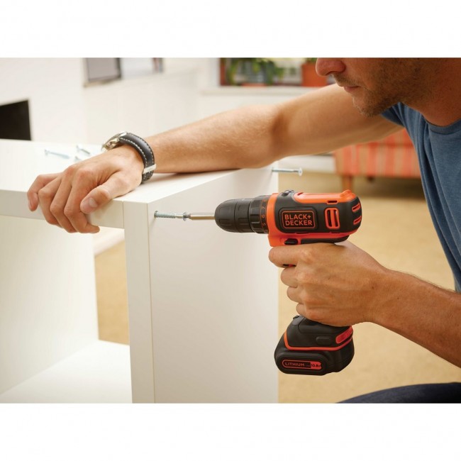 Black & Decker BDCDD12-QW drill Keyless Black, Orange