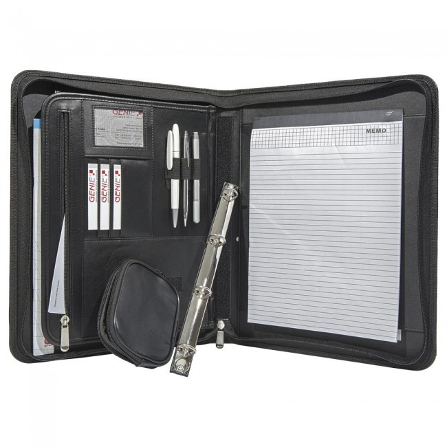 Genie 12444 personal organizer Leather, Nylon Black