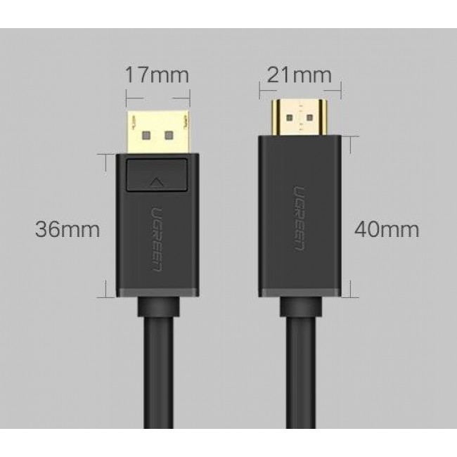 Ugreen 10203 video cable adapter 3 m DisplayPort HDMI Black Ugreen 10203 video cable adapter 3 m DisplayPort HDMI Black