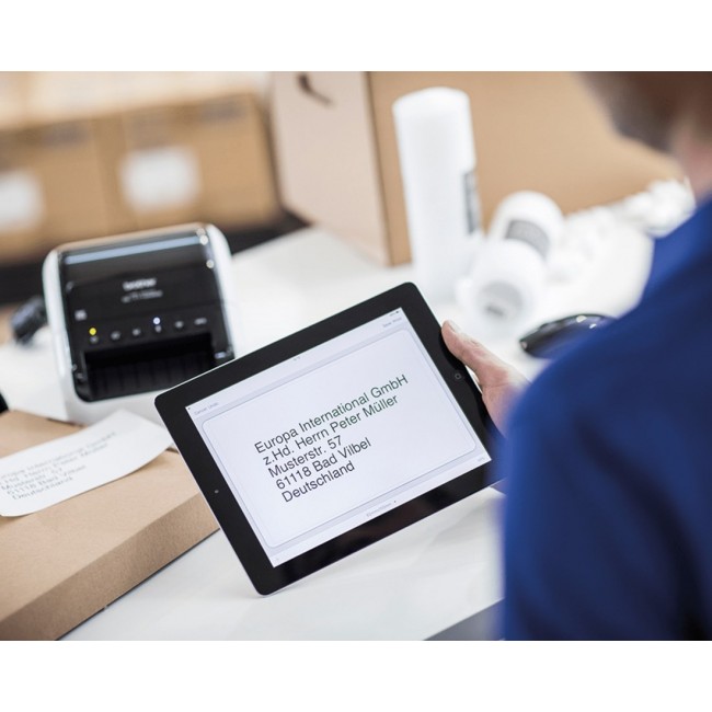 Brother QL-1110NWB label printer Direct thermal 300 x 300 DPI 110 mm/sec Wired & Wireless Ethernet LAN DK Wi-Fi Bluetooth