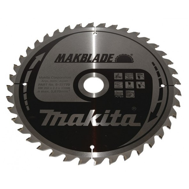 Makita MakBlade circular saw blade 26 cm 1 pc(s) Makita MakBlade circular saw blade 26 cm 1 pc(s)