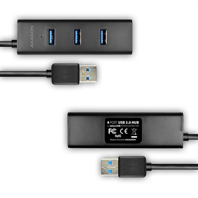 Axagon HUE-S2BL interface hub USB 3.2 Gen 1 (3.1 Gen 1) Type-A 5000 Mbit/s Black Axagon HUE-S2BL interface hub USB 3.2 Gen 1 (3.1 Gen 1) Type-A 5000 Mbit/s Black