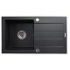 Single-bowl granite sink with drainer PYRAMIS SPARTA 76x44 1B 1D 70000101 black Single-bowl granite sink with drainer PYRAMIS SPARTA 76x44 1B 1D 70000101 black