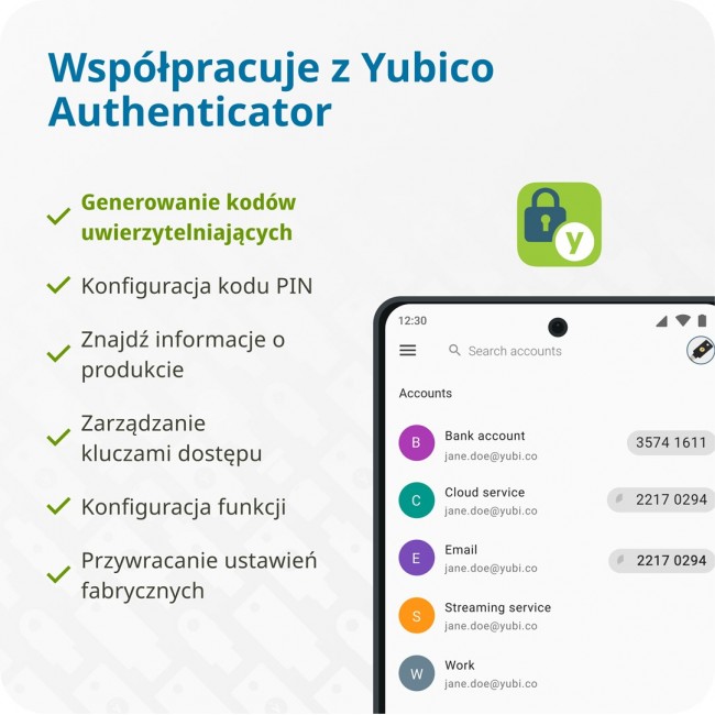 Yubico YubiKey 5C NFC - USB-C sikkerhe Yubico YubiKey 5C NFC - USB-C sikkerhe