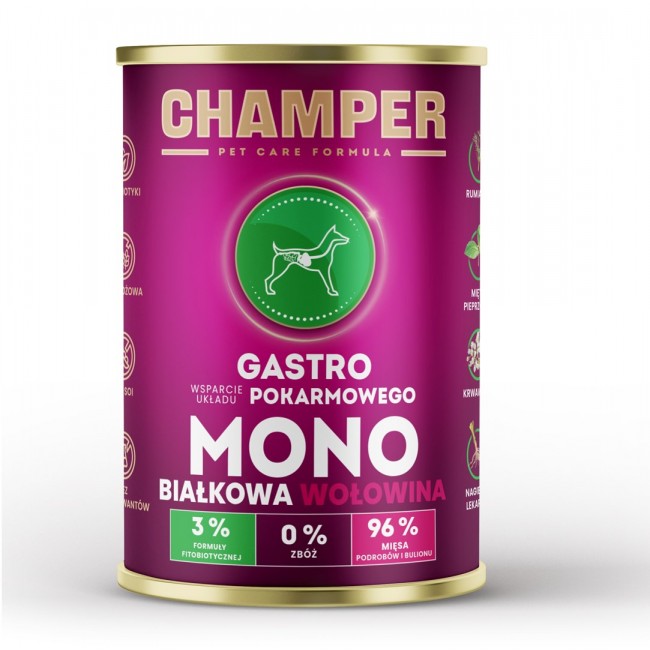 CHAMPER Gastro Beef - wet dog food - 400g