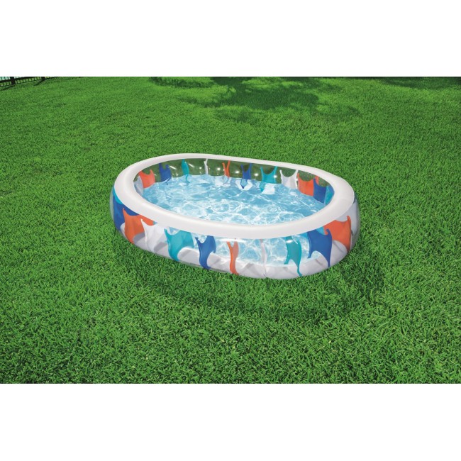 Bestway Inflatable Elliptic Family Pool 2.29m x 1.52m x 51cm - blue