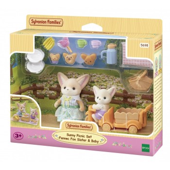 Sylvanian Families Sunny Picnic Set -Fennec Fox Sister & Baby