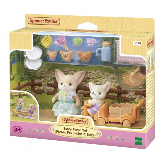 Sylvanian Families Sunny Picnic Set -Fennec Fox Sister & Baby