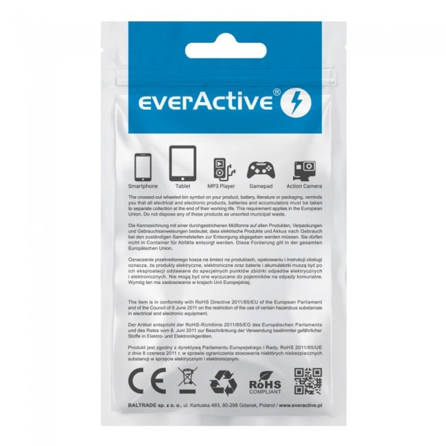 everActive cable USB-C 1m - Black, silicone, quick charge, 3A - CBS-1CB