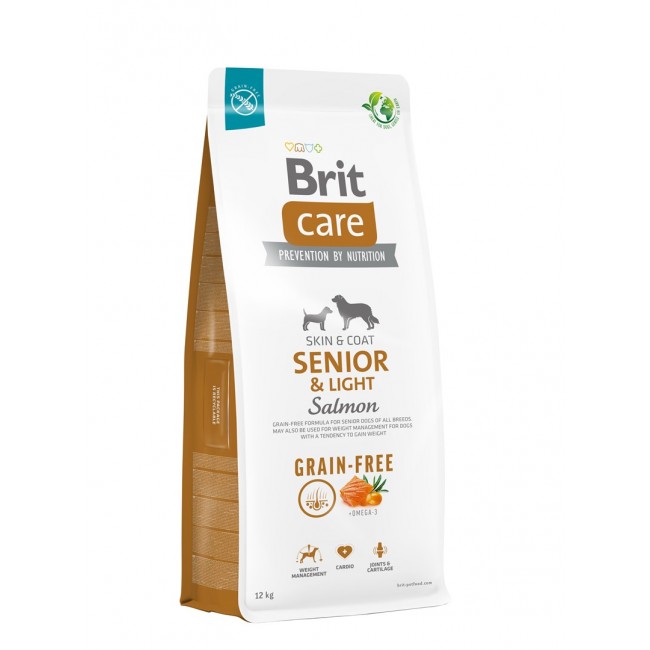 BRIT Care Senior&Light Salmon - dry dog food - 12 kg