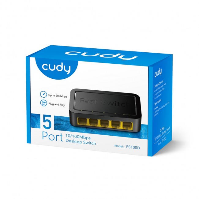 Cudy FS105D network switch Fast Ethernet (10/100) Black