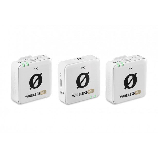 R DE Wireless ME Dual White - compact wireless microphone system with two transmitters for two-channel recording R DE Wireless ME Dual White - compact wireless microphone system with two transmitters for two-channel recording