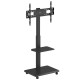 Stand / cart for TV Ergo-Office, max. load 50kg / 5kg shelf, max. VESA 600x400, built-in power strip, black, ER-304 B Stand / cart for TV Ergo-Office, max. load 50kg / 5kg shelf, max. VESA 600x400, built-in power strip, black, ER-304 B