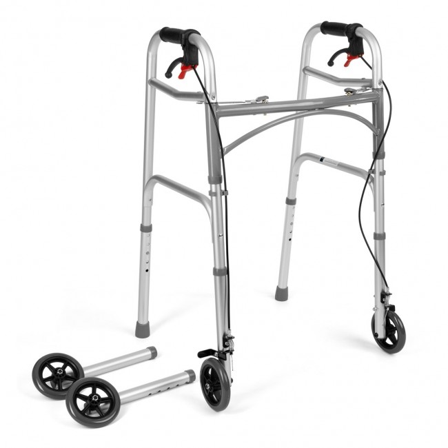 Four-wheeled wheelchair with brakes TIMAGO JMC-C 3223 Silver Four-wheeled wheelchair with brakes TIMAGO JMC-C 3223 Silver