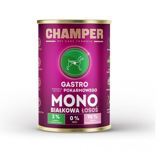 CHAMPER Gastro Salmon - wet dog food - 400g