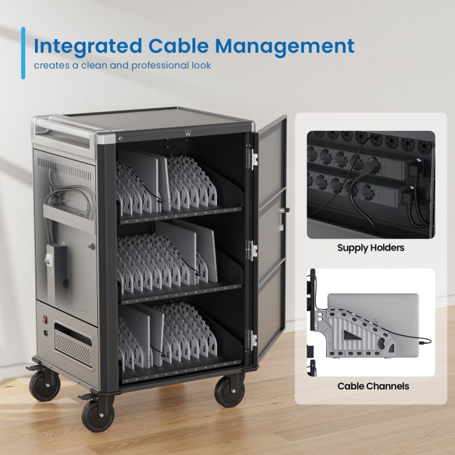Ewent EW1701 portable device management cart/cabinet Portable device management cabinet Black, Grey