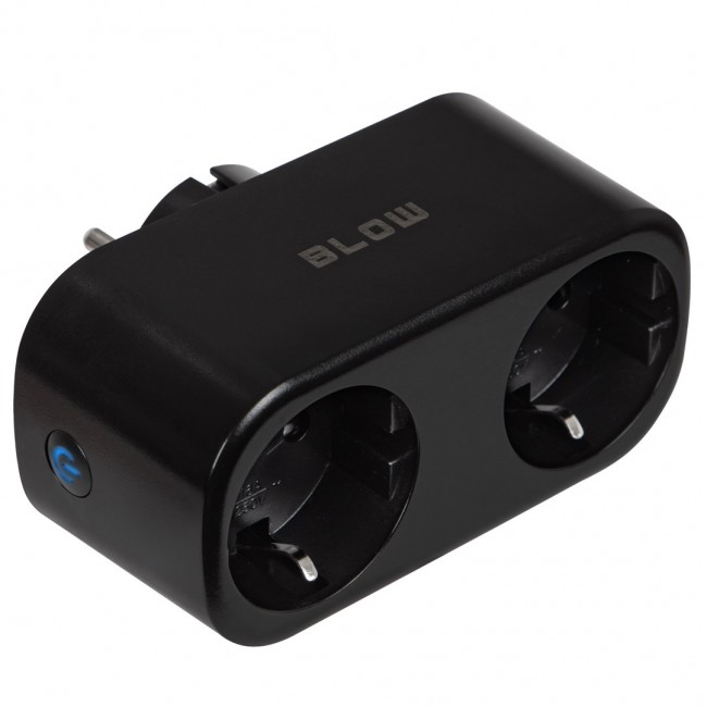 TUYA WiFi-controlled double smart socket, black TUYA WiFi-controlled double smart socket, black