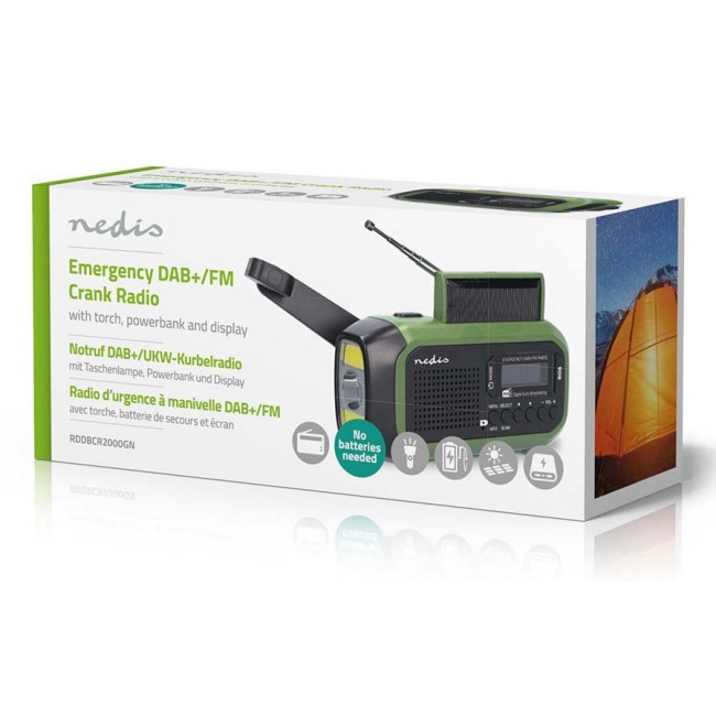 Nedis RDDBCR2000GN radio Portable Digital Black, Green