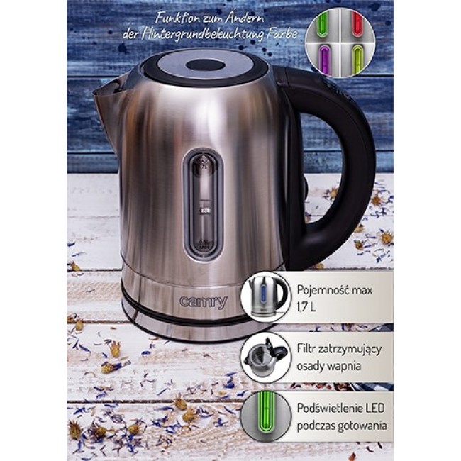 Camry CR 1253 electric kettle 1.7 L Stainless steel 2200 W Camry CR 1253 electric kettle 1.7 L Stainless steel 2200 W