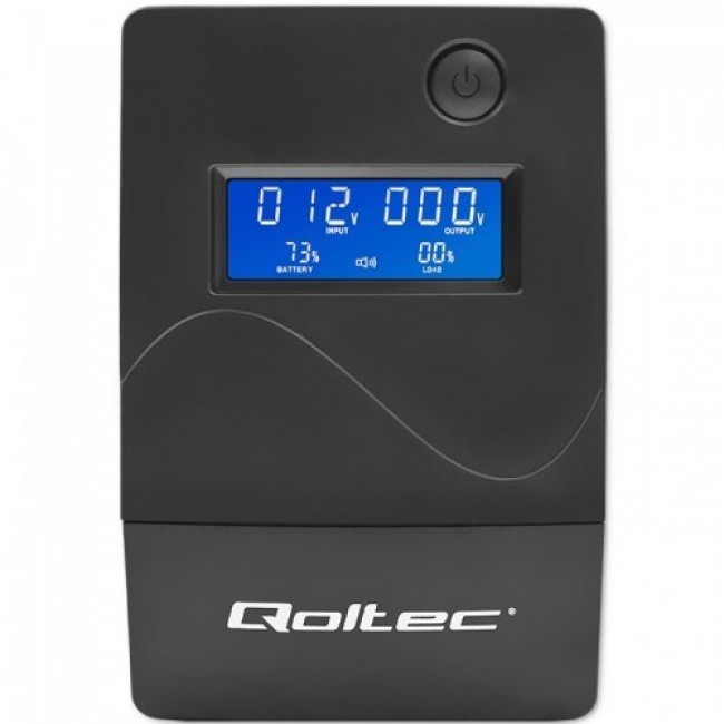 Qoltec Monolith uninterruptible power supply (UPS) Double-conversion (Online) 0.65 kVA 360 W 2 AC outlet(s)