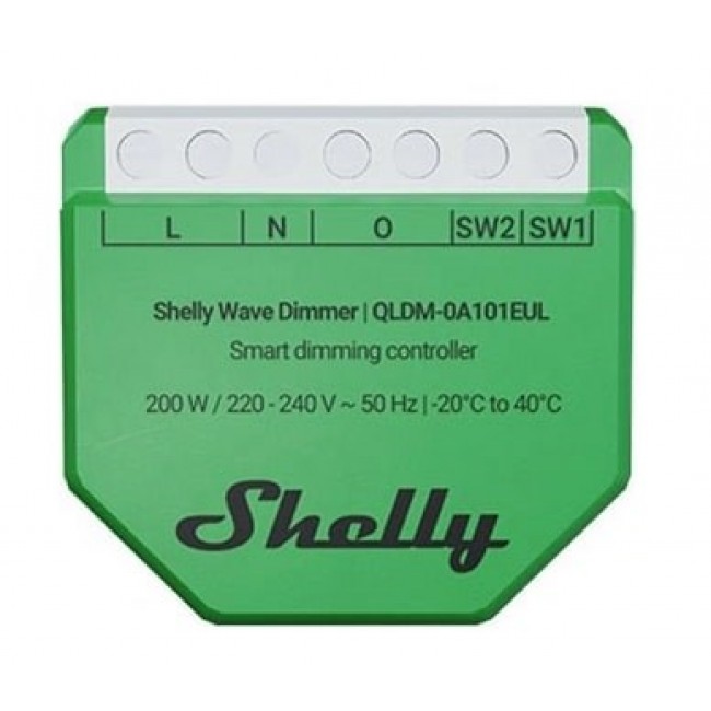 Shelly Wave Dimmer EU LR Smart Dimming Controller Green Shelly Wave Dimmer EU LR Smart Dimming Controller Green