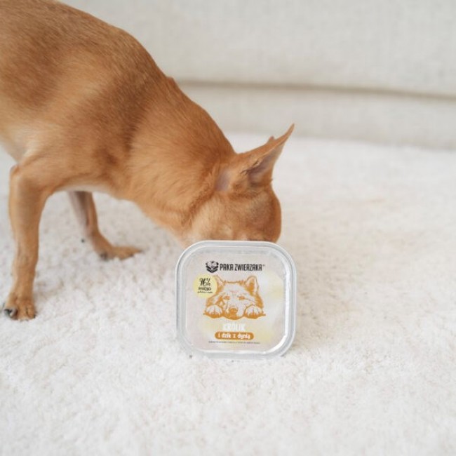 PAKA ZWIERZAKA Rabbit and boar with pumpkin - wet dog food - 150g PAKA ZWIERZAKA Rabbit and boar with pumpkin - wet dog food - 150g