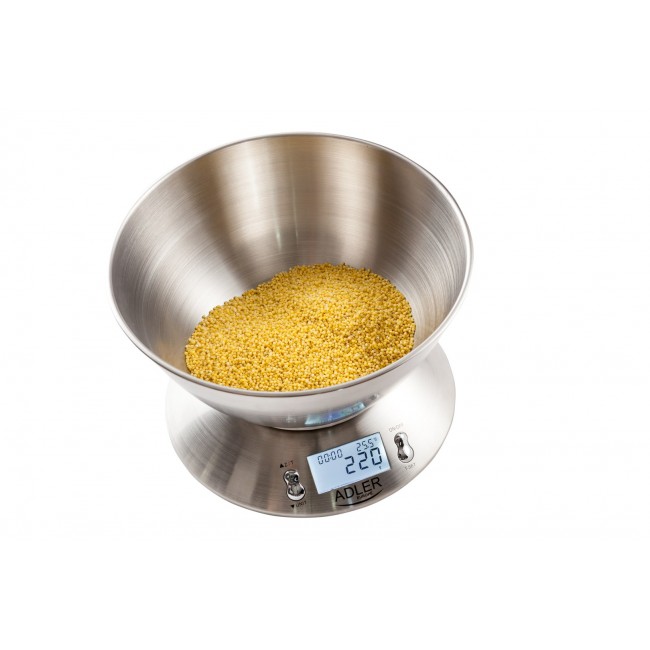 Adler AD 3134 Electronic kitchen scale Stainless steel Round