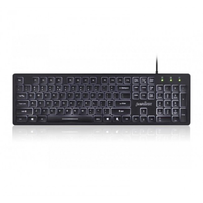Klawiatura przewodowa Perixx PERIBOARD-317 pod wietlana, czarna