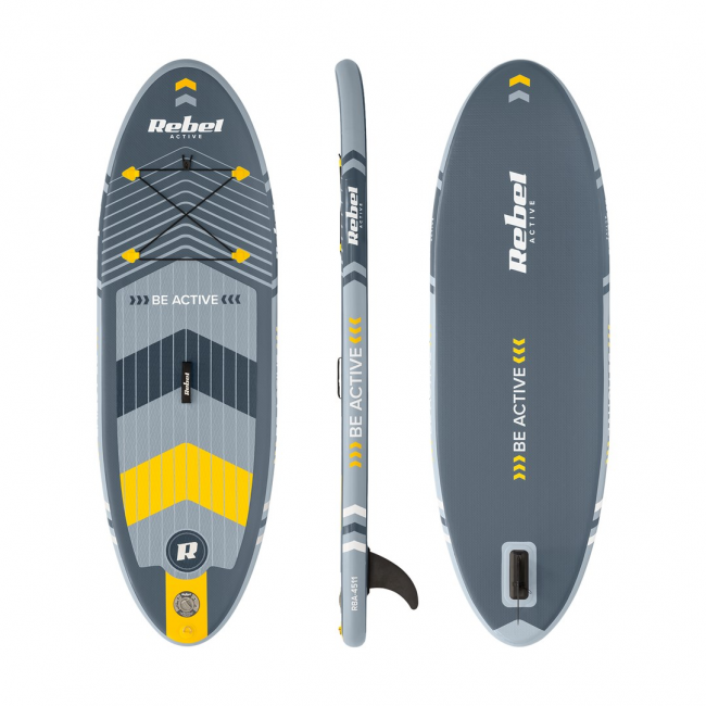 REBEL ACTIVE SMALL INFLATABLE SUP BOARD GRAY RBA-4511 REBEL ACTIVE SMALL INFLATABLE SUP BOARD GRAY RBA-4511