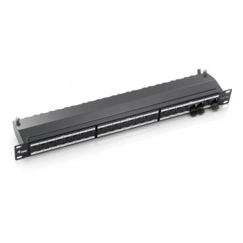Equip 24-Port Cat.6A Shielded Patch Panel, Black
