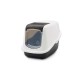 SAVIC Nestor White-Black - Covered Cat Litter Box - 56x39x38.5 cm - 1 pc SAVIC Nestor White-Black - Covered Cat Litter Box - 56x39x38.5 cm - 1 pc